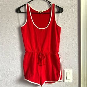 Hearts & Hips Red Romper sporty athletic activewear